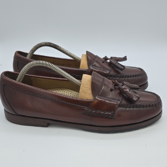 Cole Haan Brown Leather Tassel Slip-On Loafers main image 5